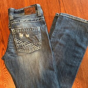 BKE Women's Payton 28R Classic Blue Boot Cut Jeans